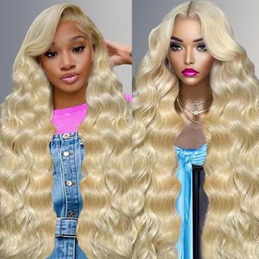 Imagem de Peruca WAQI 38" Blonde Body Wave 200% de densidade 13x4 de renda front