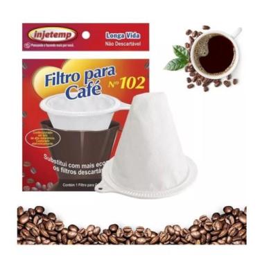 Imagem de Coador Filtro para Café 102 Reutilizável Cor Branco - Injetemp
