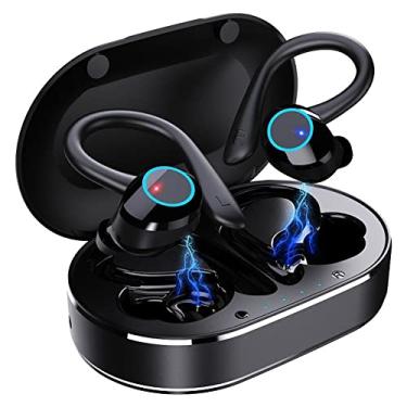 Imagem de Fone de Ouvido Bluetooth 4Leader - Fone Sem Fio Esportivo TWS, Intra Auricular, IPX5 À Prova Dágua e Suor - Com Controle de Volume Touch e Ganchos de Orelha Para Corrida, Academia e Calistenia