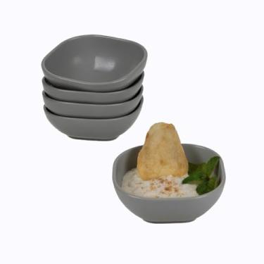 Imagem de ZQtyf Tigelas de mergulho, tigelas de palha de trigo, conjunto de copos inquebráveis de 142-127 g para acompanhamento, ketchup, soja, churrasco, sobremesa, sushi, festa, condimentos (cinza)