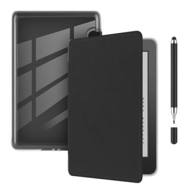 Imagem de Akacy Capa transparente e macia de textura de couro sintético de 6,8 polegadas para Kindle paperwhite (versão 2021) Modelos M2L3EK. Capa leve com despertar/hibernar automático (4)