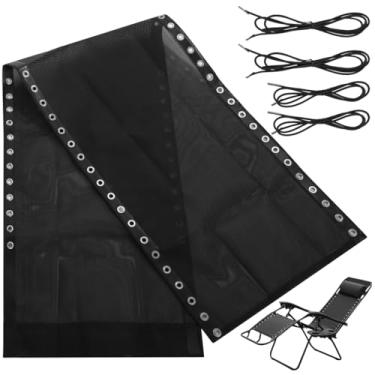 Imagem de Tecido de substituição para cadeiras zero, 150 x 43 cm com 4 cordas elásticas para poltronas reclináveis de pátio