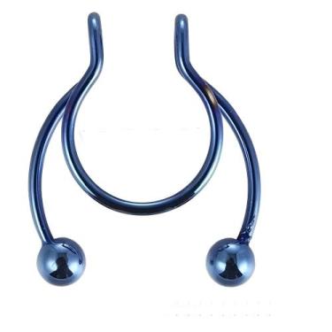 Imagem de Piercing Septo Argola Falso Dourado Prata Preto Aço - TOTAL, Azul