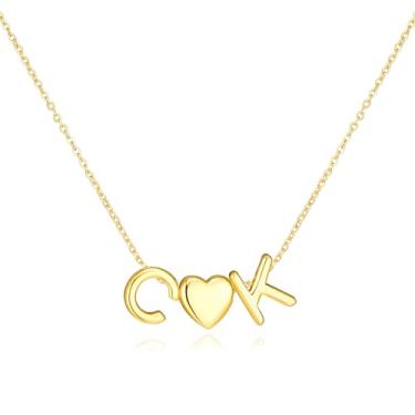 Imagem de adoyi Colares com inicial para mulheres, banhado a ouro 14 quilates, com letras de bolhas, colar delicado coração A-Z, colar com pingente de inicial, presentes de aniversário para mulheres, joias, 14