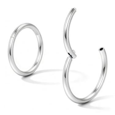 Imagem de Afftiny Piercing de nariz de argola de septo 20G/18G/16G/14G/12G Brincos de aço inoxidável cirúrgico 316L articulados sem costura, diâmetro 5 mm - 16 mm, dourado/prata/preto/ouro rosa/arco-íris, Metal,