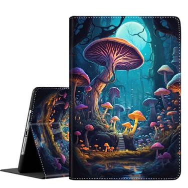Imagem de Capa para tablet Samsung Galaxy Tab A9 Plus de 11 polegadas [SM-X210/X216/X218], capa fina dobrável com ativar/hibernar automaticamente para Galaxy Tab A9+ 11 2023, cogumelos coloridos