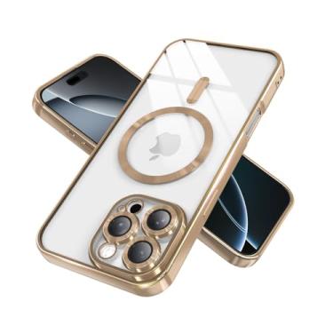 Imagem de IAIYOXI Capa transparente magnética para iPhone 15 com proteção total da lente da câmera, compatível com MagSafe, capa de telefone TPU macio, antiarranhões à prova de choque para mulheres Gilrs Men