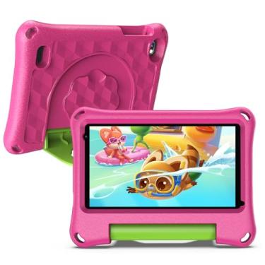Imagem de qunyiCO Tablet infantil de 7 polegadas, tablet para crianças com 32 GB, câmera WiFi, Bluetooth, 2 GB de RAM, proteção ocular HD IPS, tela sensível ao toque, 1024 x 600, capa à prova de crianças