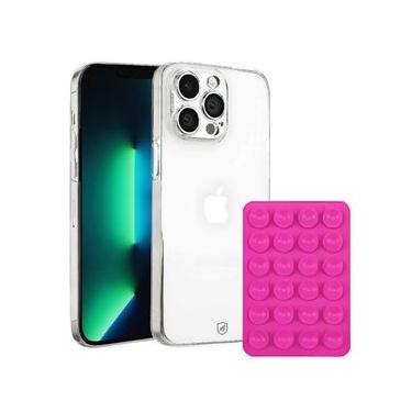Imagem de Kit Capa Crystal Slim para iPhone 13 Pro Max +  Ventosa - Rosa - Gshield