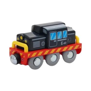 Imagem de Conjunto De Trem Magnético De Madeira Para Crianças, Veículos Ferroviá