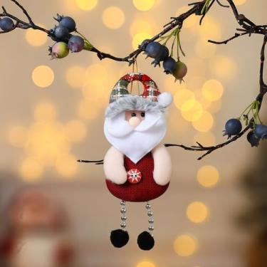 Imagem de 【Enfeite de Natal vintage】 Decoração clássica de árvore de Papai Noel - Ornamento de tecido retrô com detalhes bordados, perfeito para decoração de árvore de Natal (peça única) (homem velho)