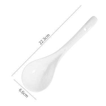 Imagem de Concha de sopa Concha de sopa porcelana branca 4 peças, colheres concha 8, polegadas para chili, ensopado, molho, conchas grandes cozinha para cozinhar, mexer, despejar, resistentes para servir