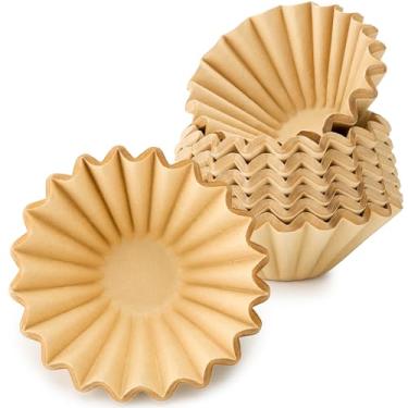Imagem de Segarty 200 peças de filtros de papel de café descartáveis para 1 a 4 xícaras, cesta marrom natural de 18,3 cm, acessórios para barra, para cafeteira e gotejador para casa, cafeteria, escritório