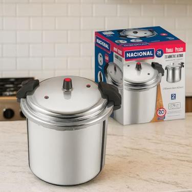 Imagem de Panela de Pressão 24 Litros Fechamento Externo Alumínio Reforçado – Alta Capacidade, Cozinha Industrial, Tampa Segura, Cozimento Rápido, Durável, Ideal para Grandes Quantidades e Uso Profissional