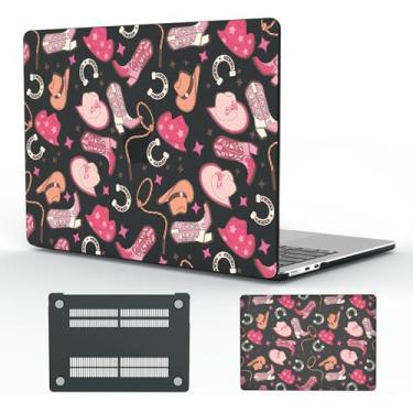 Imagem de CozyNestCY Capa Cowgirl rosa legal de 13 polegadas para MacBook Air Fahsion capa rígida de plástico ocidental Touch ID A1932 A2179 M1 A2337 linda capa protetora fina para MacBook 13,3 polegadas 2022