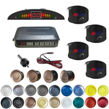 Imagem de SANDETOUN Kit de sensor de estacionamento kit de sensor de reserva sensor reverso para carro 18 opções de cores para sondas ajustável alarme volume profissional sensor de reversa para carro assistente