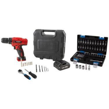 Imagem de Kit Furadeira e Parafusadeira Mondial a Bateria - não definido