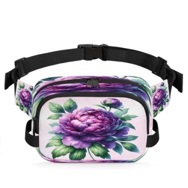 Imagem de Pochete Art Flowers rosa para mulheres e homens com alça ajustável bolsa de cinto bolsa transversal bolsa de peito bolsa tiracolo bolsa tiracolo, Cor 14