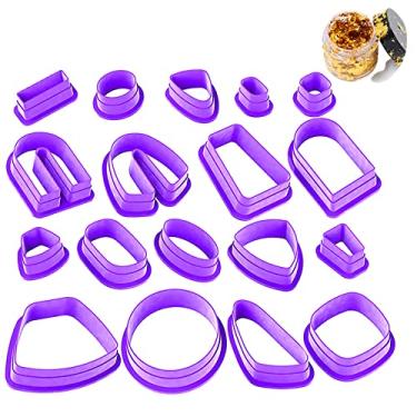 Imagem de DIYOOHOMY 18 peças de cortadores de argila de polímero e folha de ouro, kit de joias para fazer brincos de argila, conjunto de ferramentas em forma de U círculo geométrico