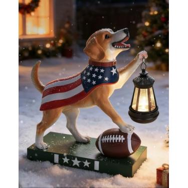 Imagem de VMANYFIRE Estátuas solares para decoração ao ar livre com lanterna - Estatuetas de cachorro exclusivas decoração de jardim para pátio, quintal, gramado - presentes iluminados movidos a energia solar