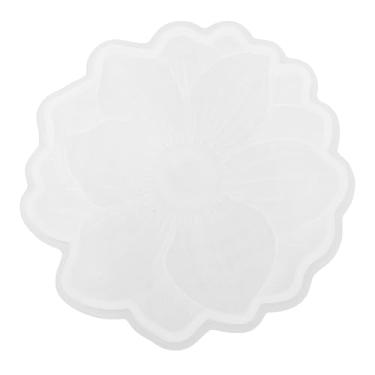 Imagem de GLOGLOW Molde de Bandeja de Flores Molde de Resina de Silicone, de Bandeja de Flores à Prova de Rasgos Flexível Reutilizável para Fazer , Porta-copos, Enfeites de Mesa, Tapetes de Bar e Peças de Decoração de Casa, Ferramentas Artesanais (Placa pequena B11H36 (diâmetro 12,8 cm/5,04 pol.))