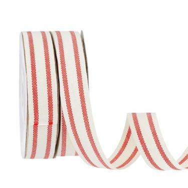 Imagem de PH PandaHall Fita listrada de 10 metros 1,5 cm fita de algodão listrada vermelha e branca tiras de gorgorão dupla face para o dia dos namorados, Natal, embrulho de presente, decoração de casa