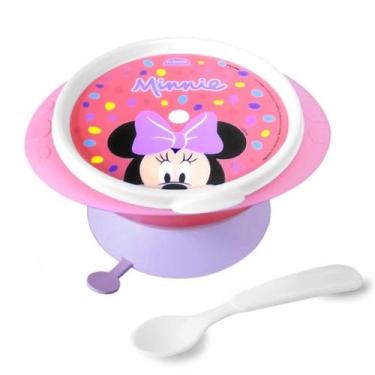 Imagem de Kit Alimentação Infantil da Minnie com Pratinho e Colher - Plasútil