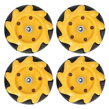 Imagem de EVGATSAUTO Mecanum Roda Omnidirecional 60mm, Acessórios de Carro robô Inteligente, Componentes de Brinquedo Diy Com Revestimento de Borracha para Motores Tt, Blocos de Construção (dois pares)