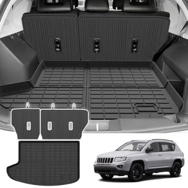 Imagem de Forro de carga para Dodge Caliber Jeep Compass/Patriot 2007-2016 e 2007-2012, tapetes de carga para todos os climas para acessórios de bússola, tapete de porta-malas TPE resistente, acessórios de