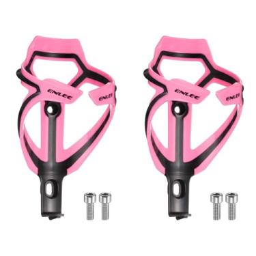 Imagem de HARFINGTON 2 peças de suporte de garrafa de água de bicicleta leve, suporte de copo de ciclismo para MTB Road Gravel, rosa