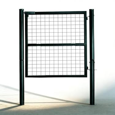 Imagem de Portão de cerca de malha de arame - 150 cm (L) x 107 cm (A), Portão externo resistente à prova de ferrugem com postes de inserção estáveis, ideal para jardim, quintal, pátio, contenção de animais de