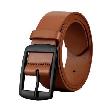 Imagem de Cinto De Couro PU Luxuoso Masculino Com Fivela De Metal, Cinto Designe