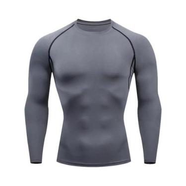 Imagem de Camiseta De Compressão De Manga Longa Para Homens, Secagem Rápida, Par