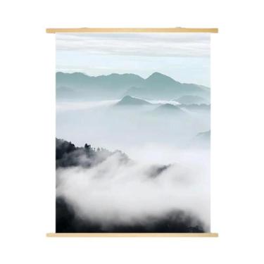 Imagem de Pintura Em Tela De Madeira Com Tema De Praia, Gaivota, Árvore, Ponte E