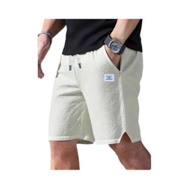 Imagem de Bermuda Masculina Casual Texturizada E Respirável Para Praia, Moda Par