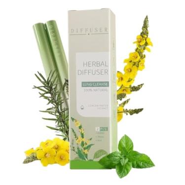 Imagem de 2 peças de caneta difusor de ervas inalador portátil de óleo essencial para limpeza de pulmões, melhora a respiração e o frescor do ar oral H-3