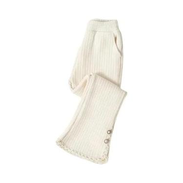 Imagem de Calças Flare De Chenille Para Meninas No Inverno, Forradas Com Fleece,