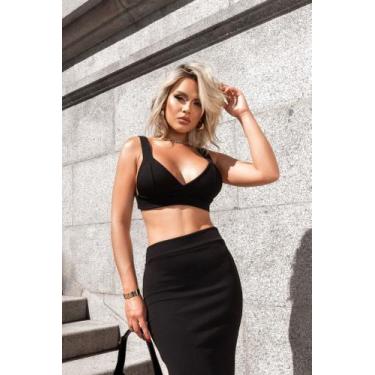 Imagem de Conjunto Lori Saia e Top no Tecido Canelado - FuturoFashion, Preto, Ta