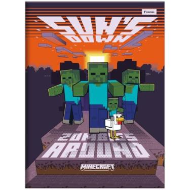 Imagem de Caderno Minecraft FORONI Universitário BROCHURA - 48 Folhas (Suns Downs)
