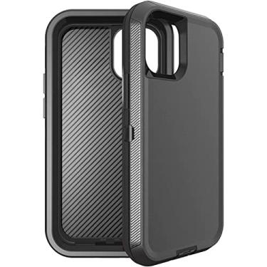 Imagem de KKFAUS Capa compatível com iPhone 12 Pro Max, capa protetora resistente à prova de choque anti-riscos capa de silicone TPU antiderrapante para iPhone 12 Pro Max 6,7 polegadas (cor: preto)
