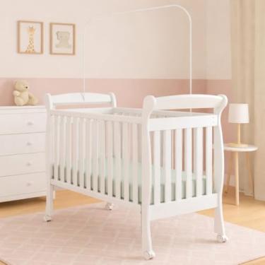 Imagem de Haste Varão para Berço Americano 130cm Suporte Mosqueteiro Bebê Segurança Cuidado Baby Fácil Limpeza