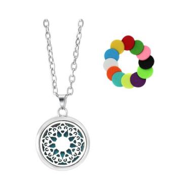 Imagem de Colar Difusor De Óleo Essencial Em Aço Inoxidável Para Mulheres, Joia 