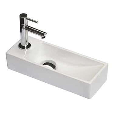 Imagem de Bacia de vestiário para pia pequena 15 × 5,5 × 8,9 cm/380 x 140 x 90 mm (L x P x A) - Pia montada na parede - Bacia de bancada retangular