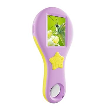 Imagem de Vroomoto Microscópio digital infantil, tela de 5 cm, resolução 1920 x 1080p, ampliação de 500x, microscópio portátil com 8 luzes LED, ótimo para experimentos em sala de aula, projetos em grupo e