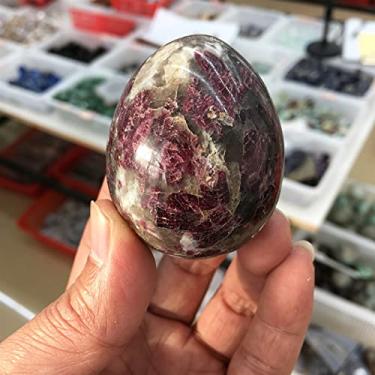 Imagem de Cristal de turmalina vermelha natural ovo turmalina pedra de cristal aura decoração de casa artesanato pedra de cristal pedras naturais