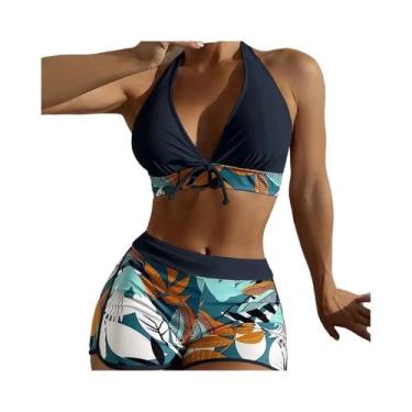 Imagem de Conjunto De Biquíni Halter De Cintura Alta Para Mulheres, Moda De Prai