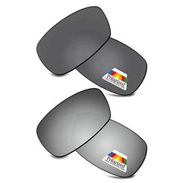 Imagem de Bwake Lentes de reposição para óculos de sol Oakley Crosshair 2.0 OO4044 - preto + prata todo polarizado