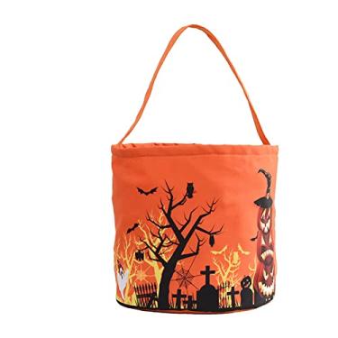 Imagem de Bolsas Tote Balde de Halloween com Luz LED Alça 3 Modos Doces Reutilizáveis para Crianças Festas Temáticas Festivais Celebrações