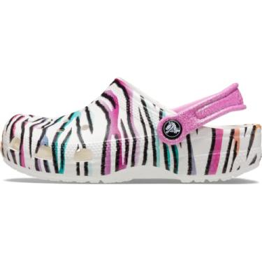 Imagem de Sandália crocs classic animal print clog kids white/multi - 33