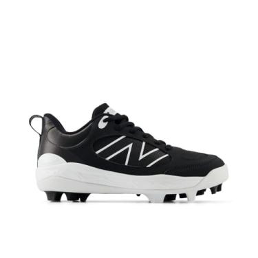 Imagem de New Balance Tênis de beisebol unissex infantil Fresh Foam 3000 V7 moldado de borracha, Preto/branco, 4.5 Big Kid